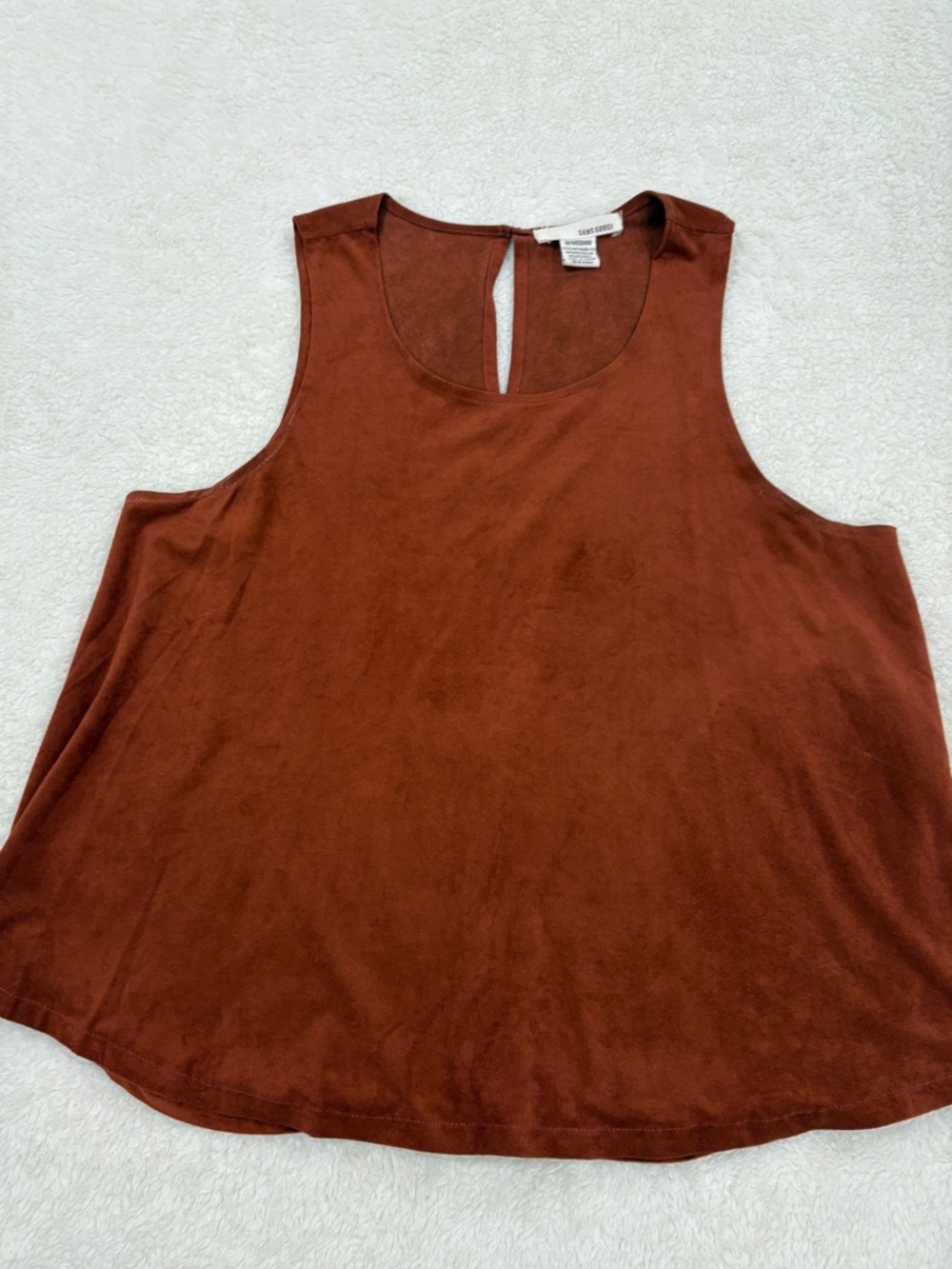 Sans Souci Rust Brown Sleeveless Scoop Neck Tank